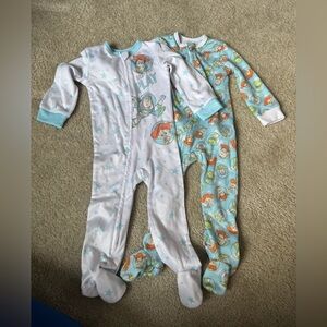 Kids Buzz Lightyear One Piece Pajamas - Blue and White